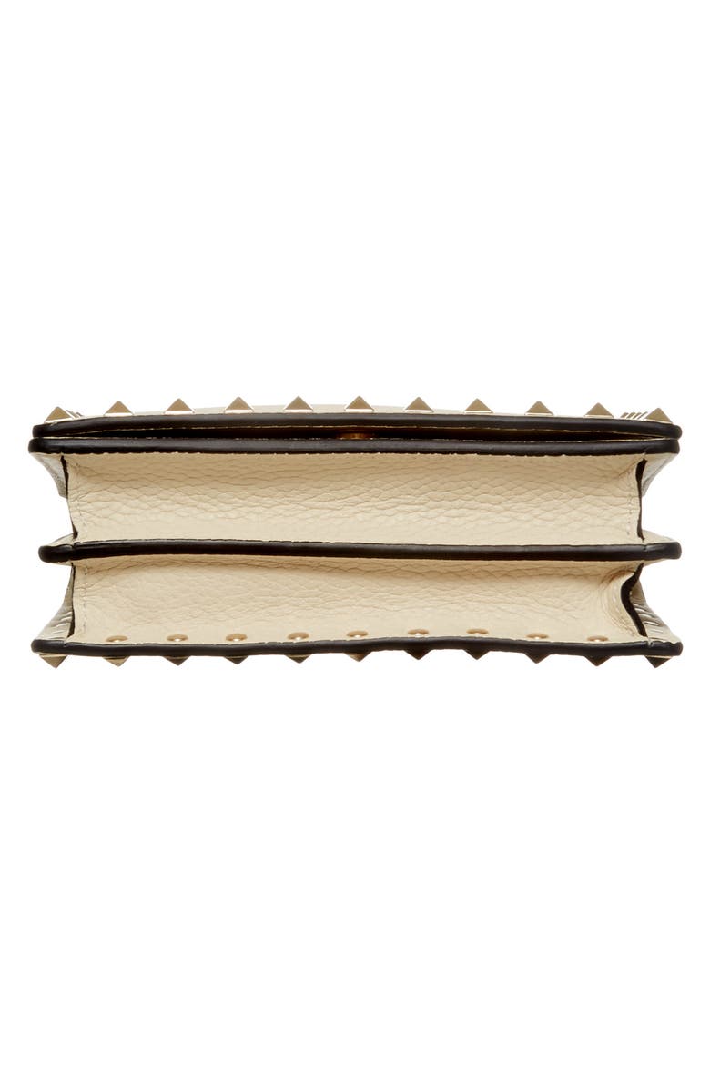 Rockstud Leather Pouch Wallet on a Chain, Alternate, color, IVORY
