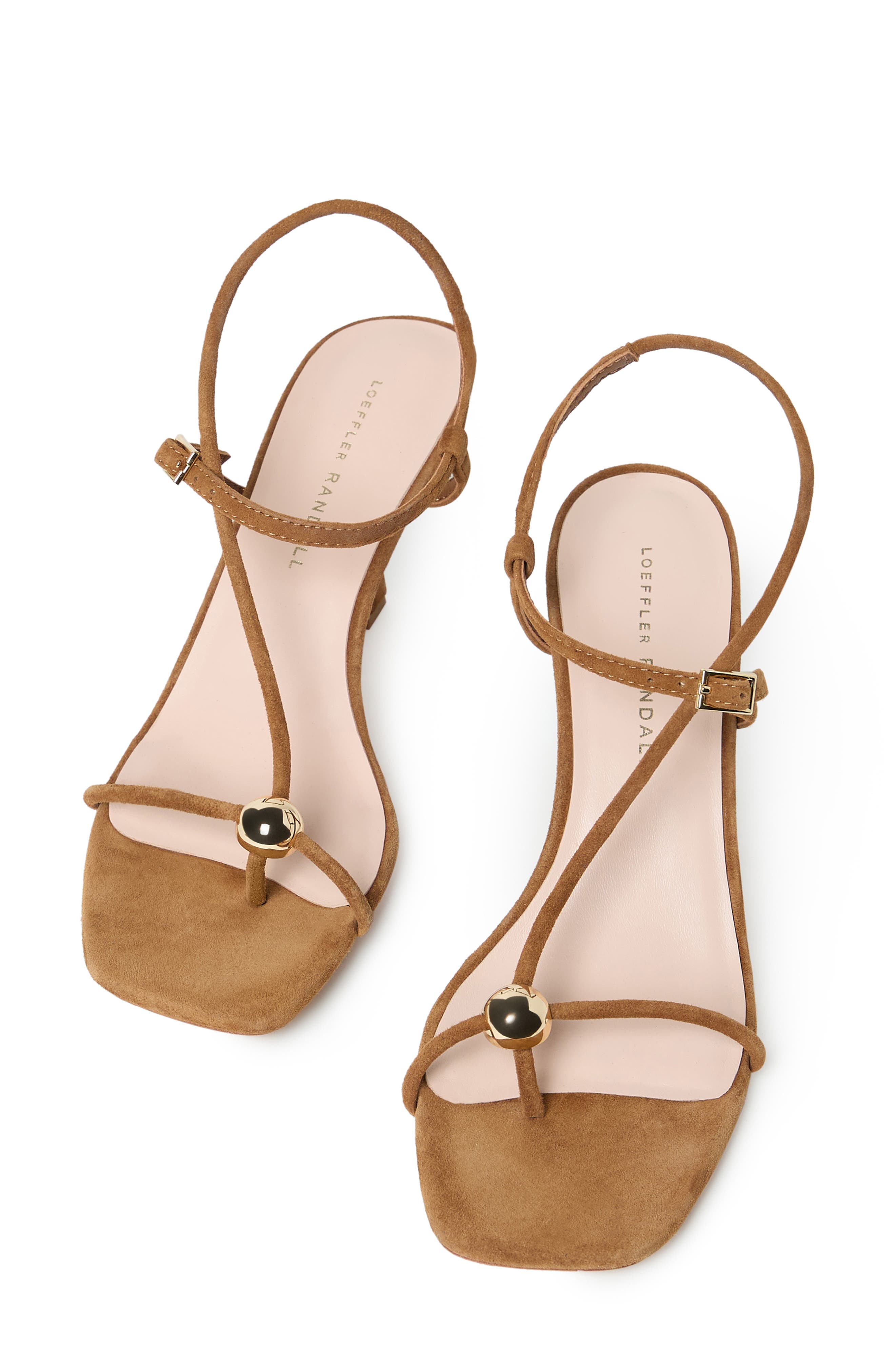 Loeffler Randall Triana Strappy Leather Sandal, Alternate, color, Cacao