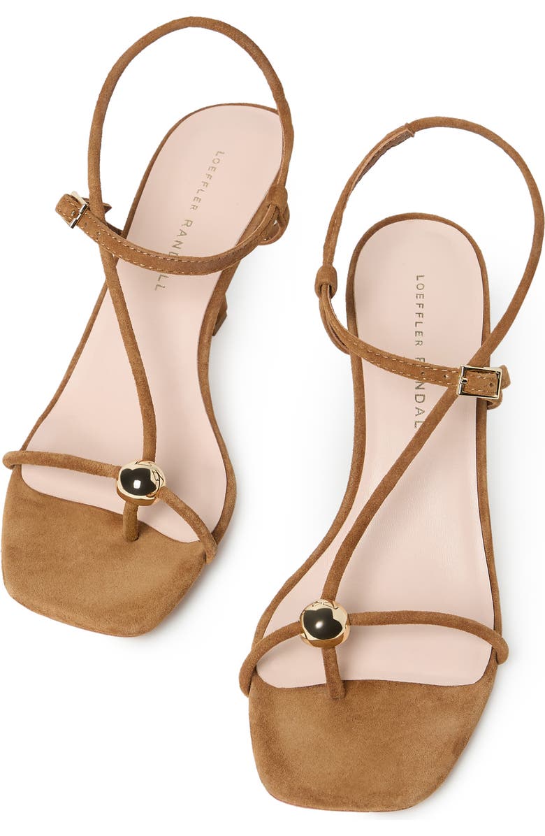 Loeffler Randall Triana Strappy Leather Sandal, Alternate, color, Cacao