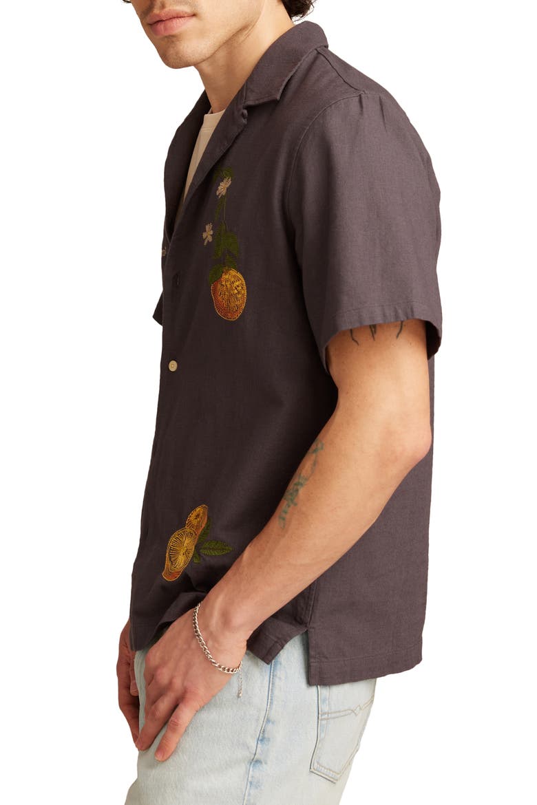 Vice Embroidered Cotton Camp Shirt, Alternate, color, PHANTOM MULTI