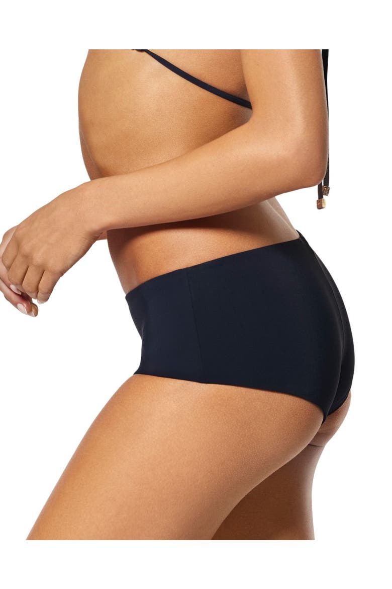 Athletic Boyshort Bikini Bottom, Alternate, color, Black
