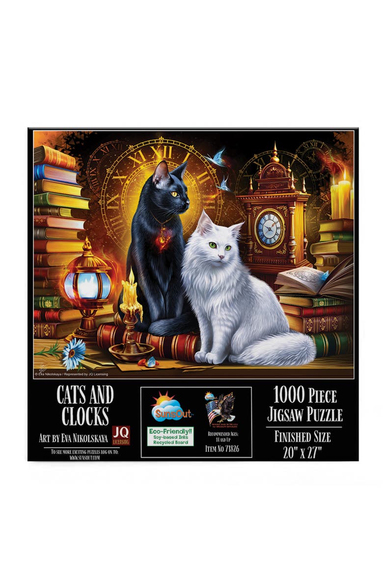 Sunsout Cats and Clocks 1000 piece Jigsaw Puzzle for Adults, Alternate, color, Multicolor