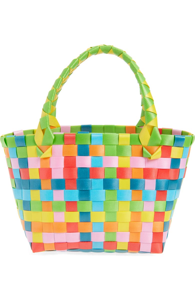 Ruby & Ry Kids' Rainbow Straw Bag, Main, color, Green Multi