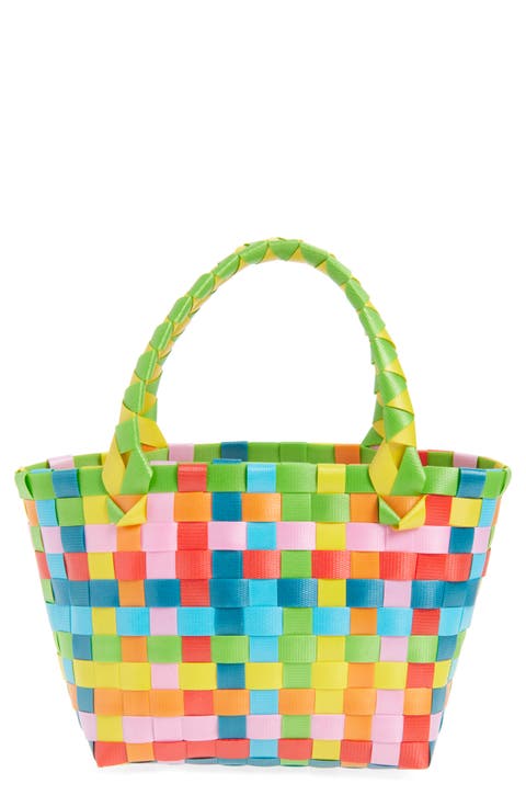 Kids' Rainbow Straw Bag