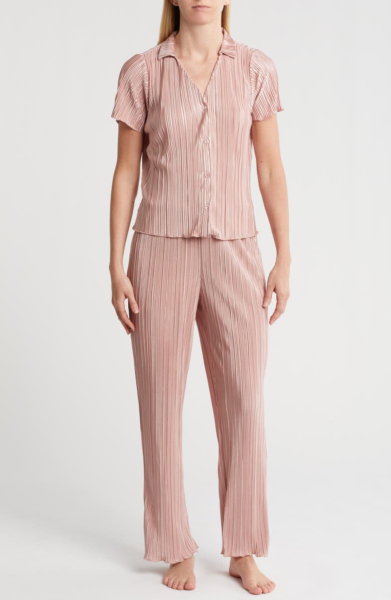 Danskin Plissè Satin Pajamas, Main, color,