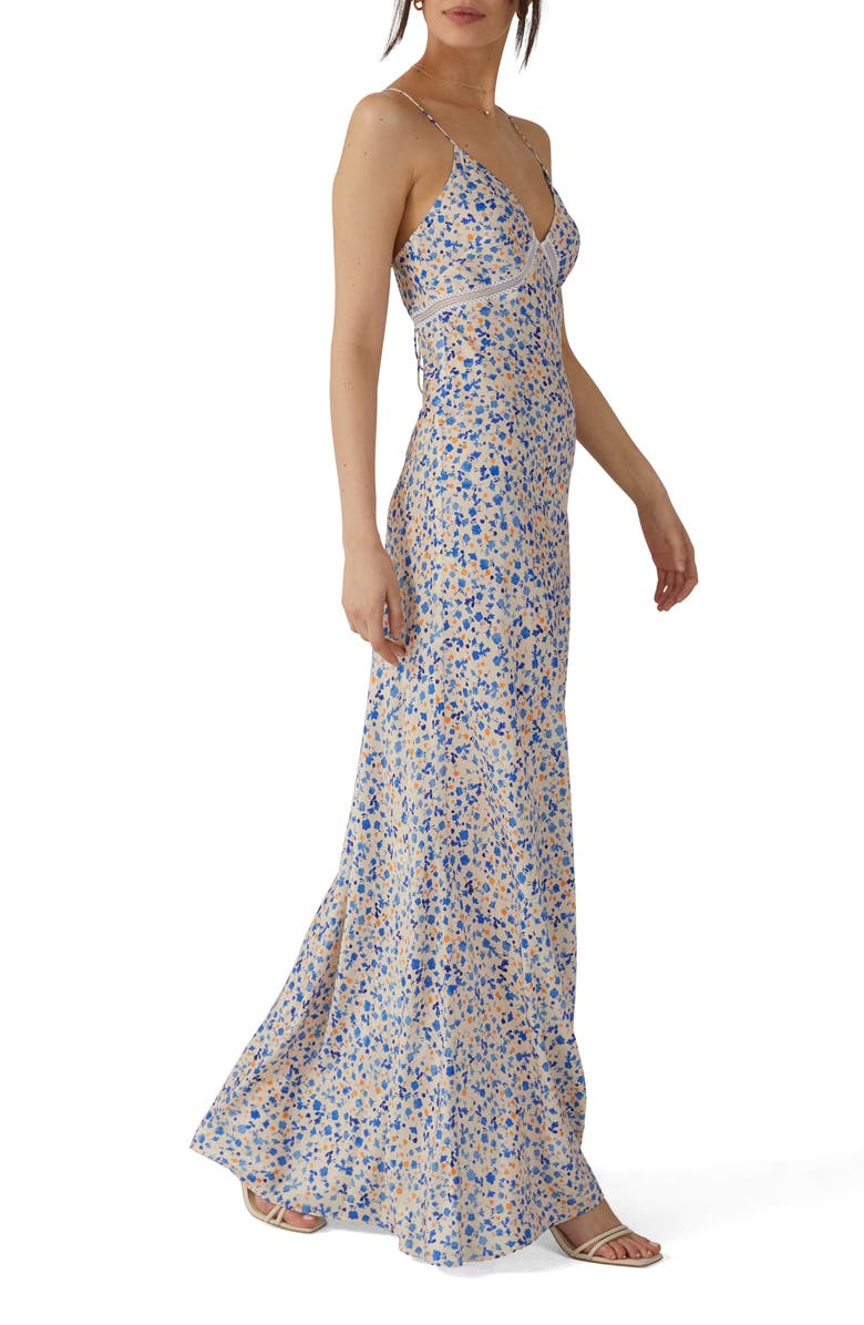 Favorite Daughter The Blackberry Floral Satin Maxi Dress, Alternate, color, 