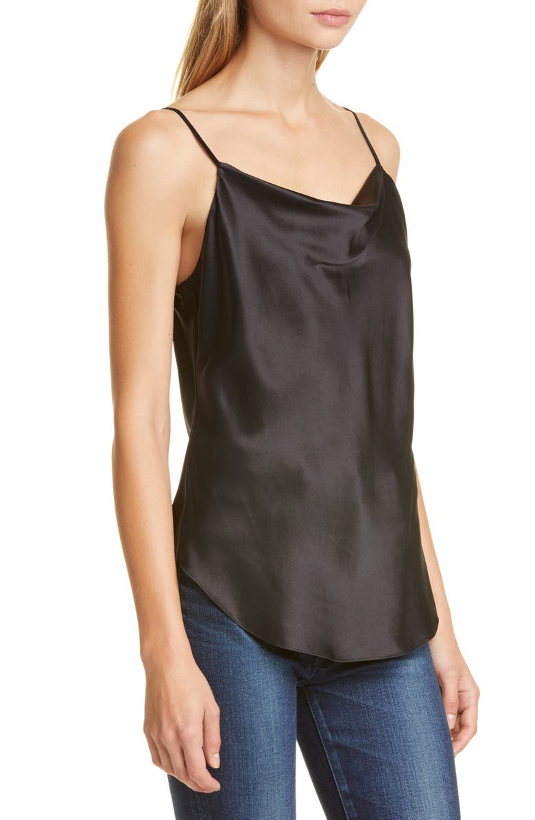 Cinq à Sept Marta Silk Camisole, Alternate, color, Black