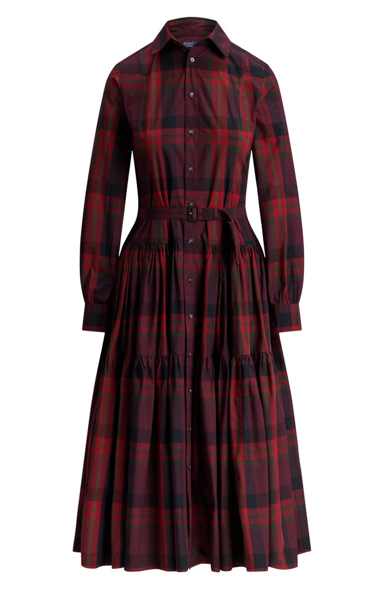 Polo Ralph Lauren Plaid Tiered Shirtdress, Alternate, color, 