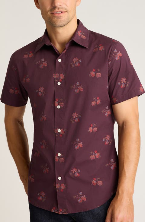 Riviera Slim Fit Floral Short Sleeve Button-Up Shirt