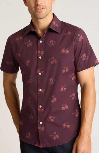Riviera Slim Fit Floral Short Sleeve Stretch Cotton Button-Up Shirt