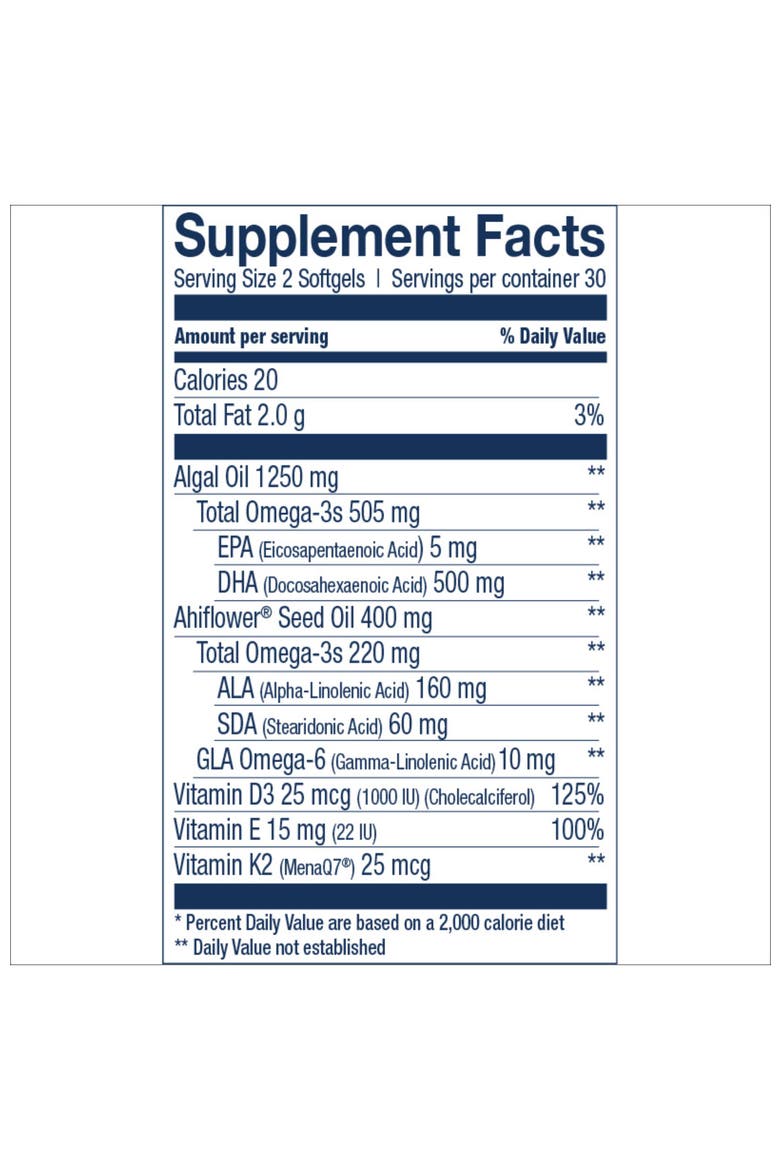 Omega-3 60 Softgels with Plant-Based Algae Oil(60 servings), Alternate, color, None