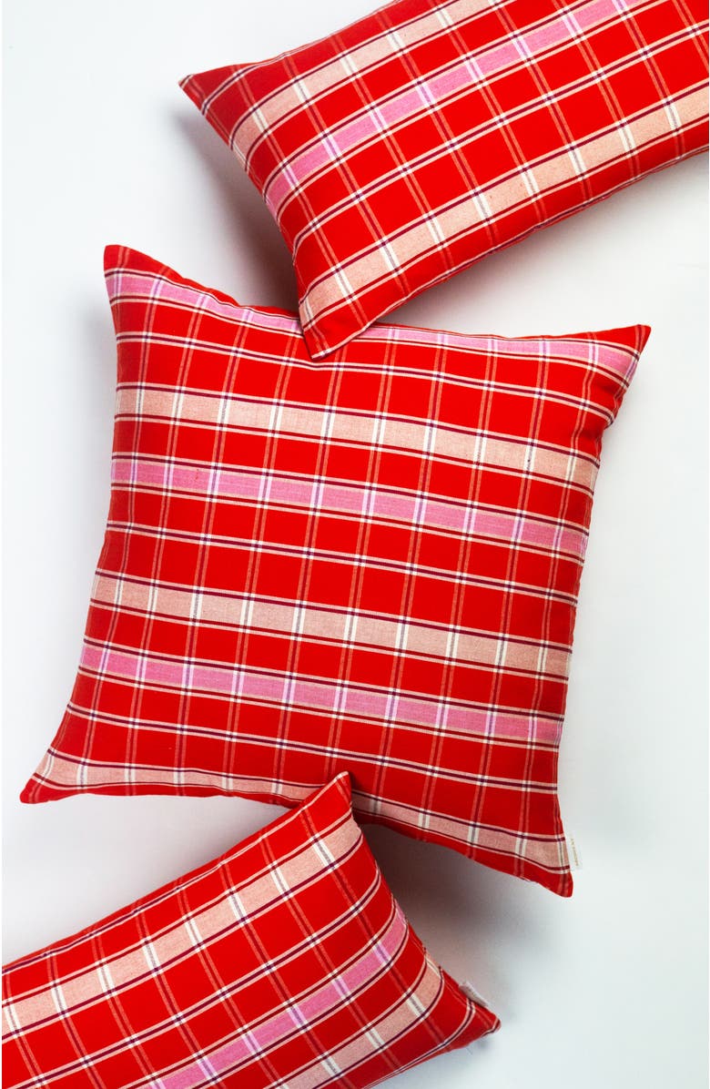 Archive New York Handwoven Holly Cotton Throw Pillow, Alternate, color, Red