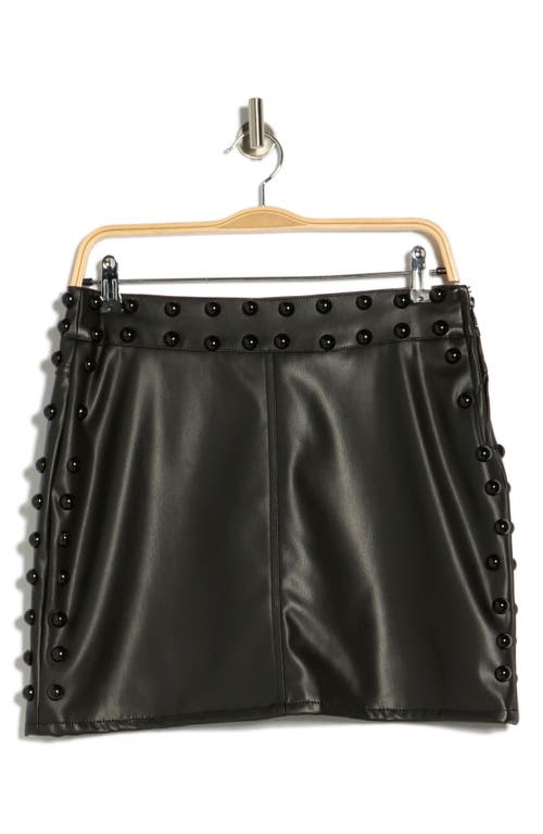 Vigoss Studded Faux Leather Miniskirt In Black