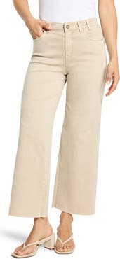 NIC+ZOE Weekend Raw Hem Mid Rise Ankle Wide Leg Jeans