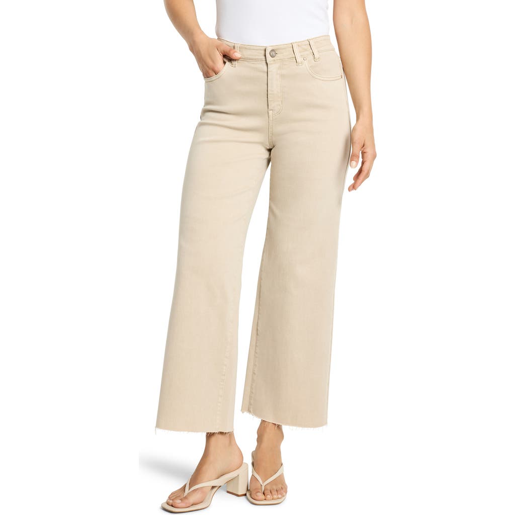 Nic + Zoe Nic+zoe Weekend Raw Hem Mid Rise Ankle Wide Leg Jeans In Neutral