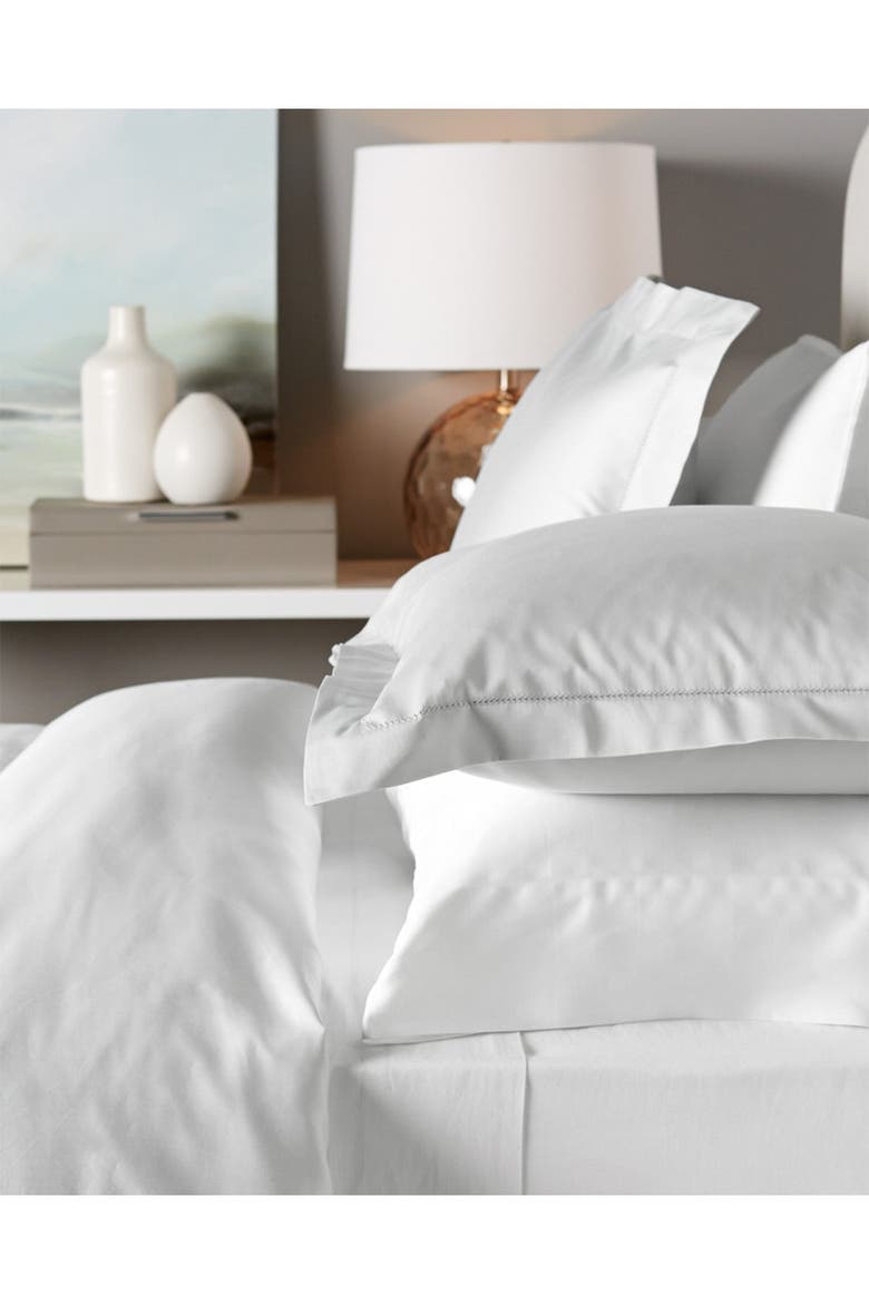 Hemstitch 600 Thread Count Duvet Set, Alternate, color, WHITE