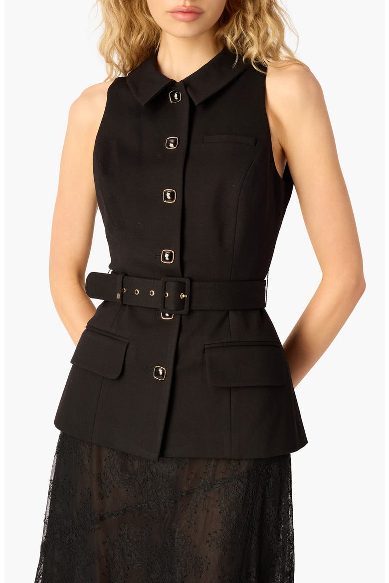 Yarra Belted Vest, Main, color, BLACK
