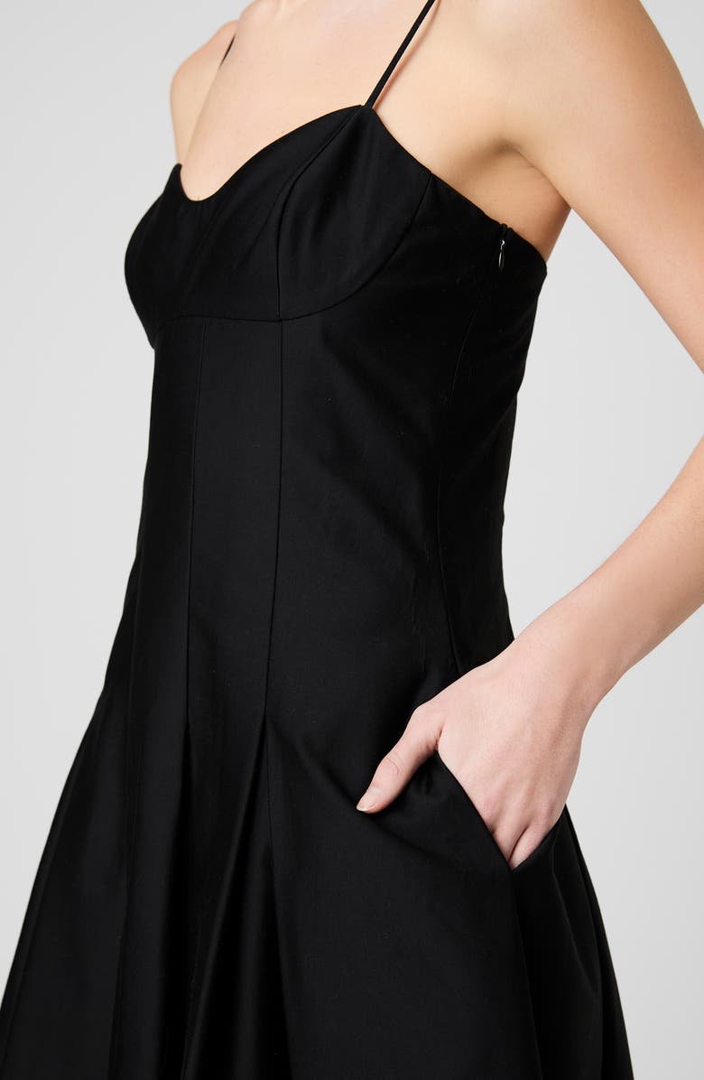 French Connection Pleated Stretch Cotton Sateen Midi Dress, Alternate, color, 