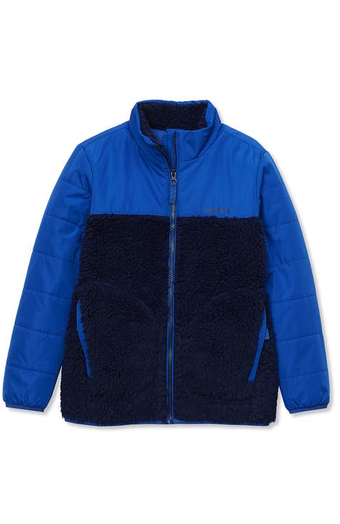 Kids Water Resistant Mixed Media Insulated Jacket