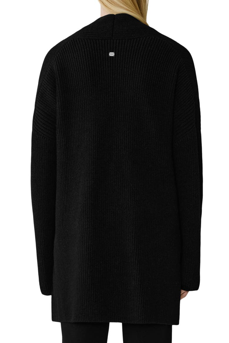 Rib Open Front Cardigan, Alternate, color, BLACK
