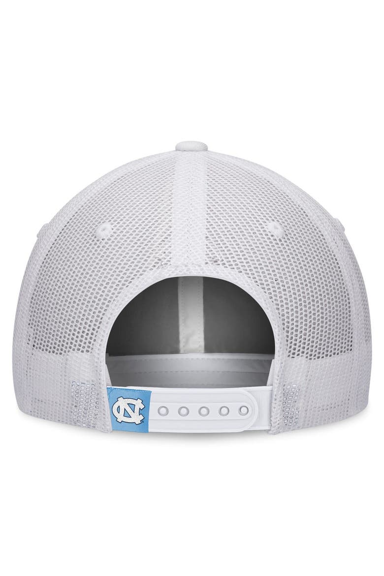 Men's Top of the World White North Carolina Tar Heels Top Trace Trucker Snapback Hat, Alternate, color, White