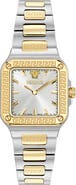 Versace Greca Edge Two-Tone Bracelet Watch, 30mm x 30mm