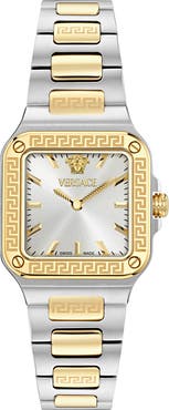 Versace Greca Edge Two-Tone Bracelet Watch, 30mm x 30mm