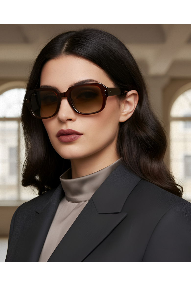 Mas 50mm Square Acetate Sunglasses, Alternate, color, Brown