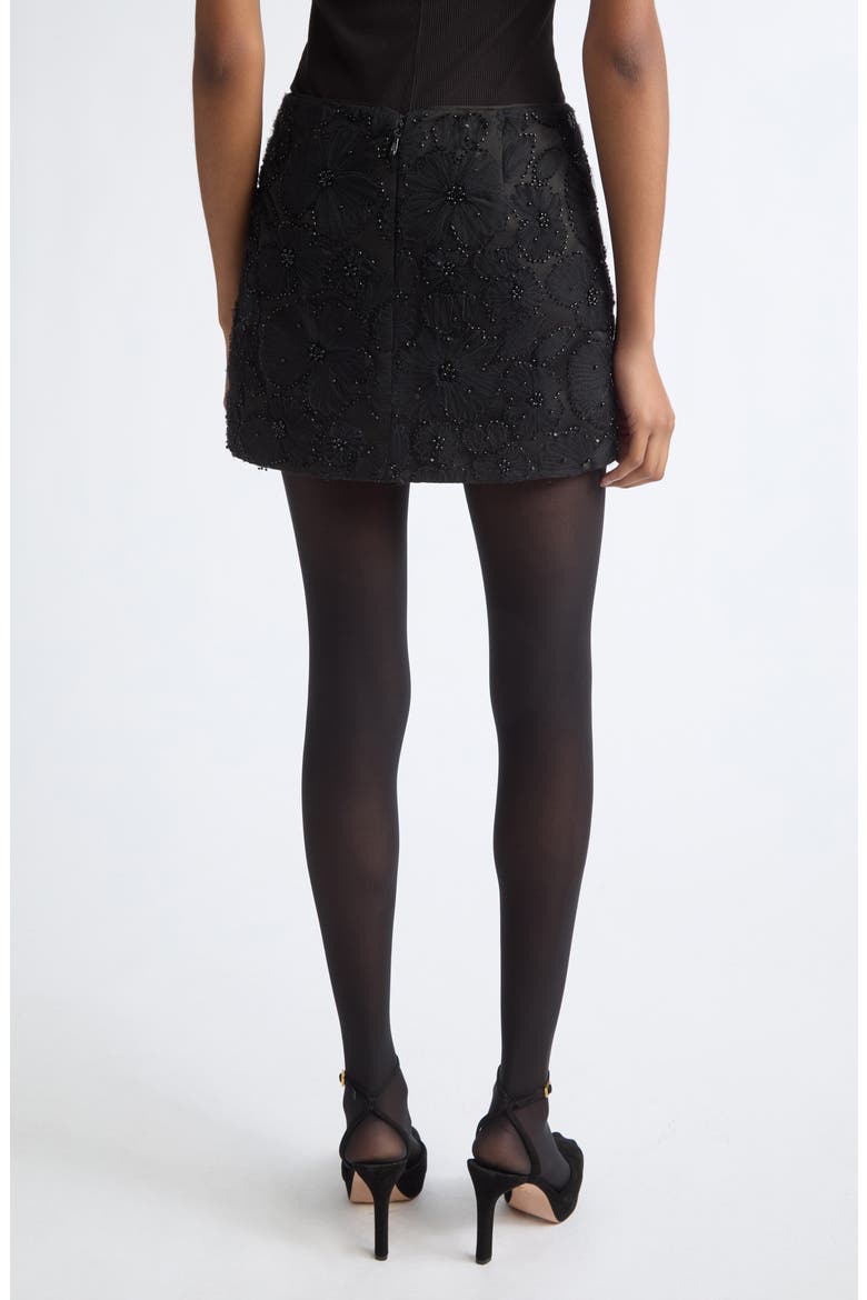 Olenna Embellished Silk Blend Miniskirt, Alternate, color, BLACK EMBELLISHMENT