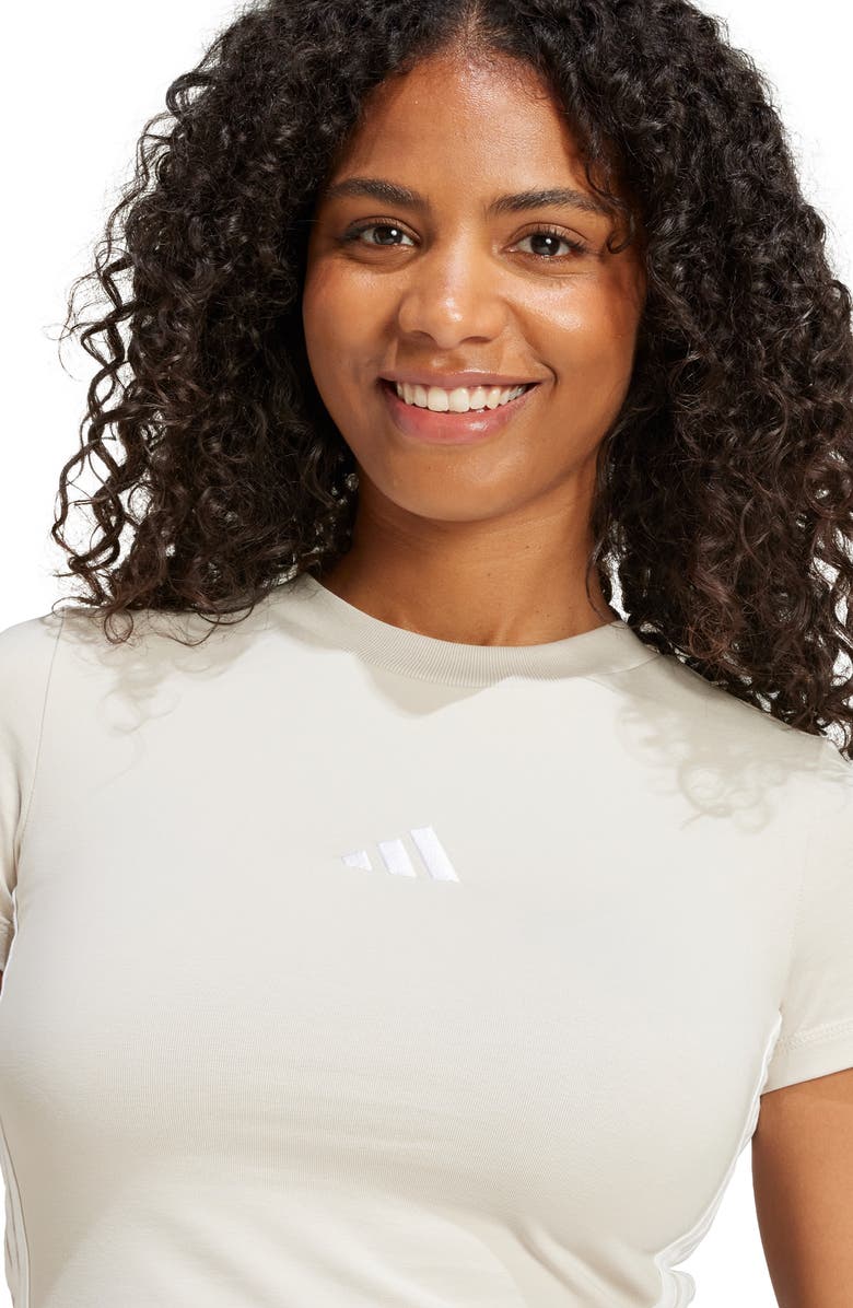 adidas 3-Stripe Baby T-Shirt, Alternate, color, Wonder Alumina/ White