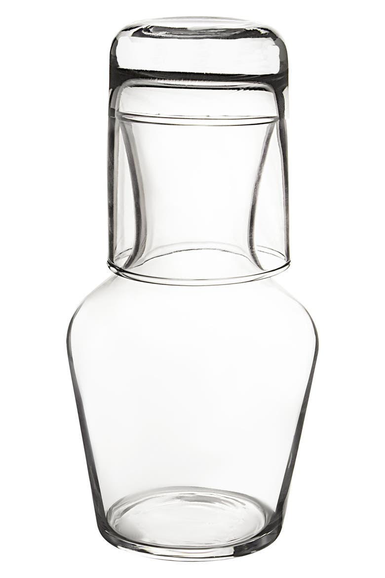 Bedside Water Carafe & Glass Set, Main, color, CLEAR