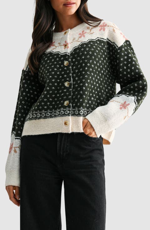 Fair Isle Floral Cardigan