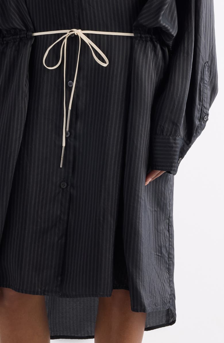 Dries Van Noten Dindia Tonal Stripe Long Sleeve Shirtdress, Alternate, color, Grey