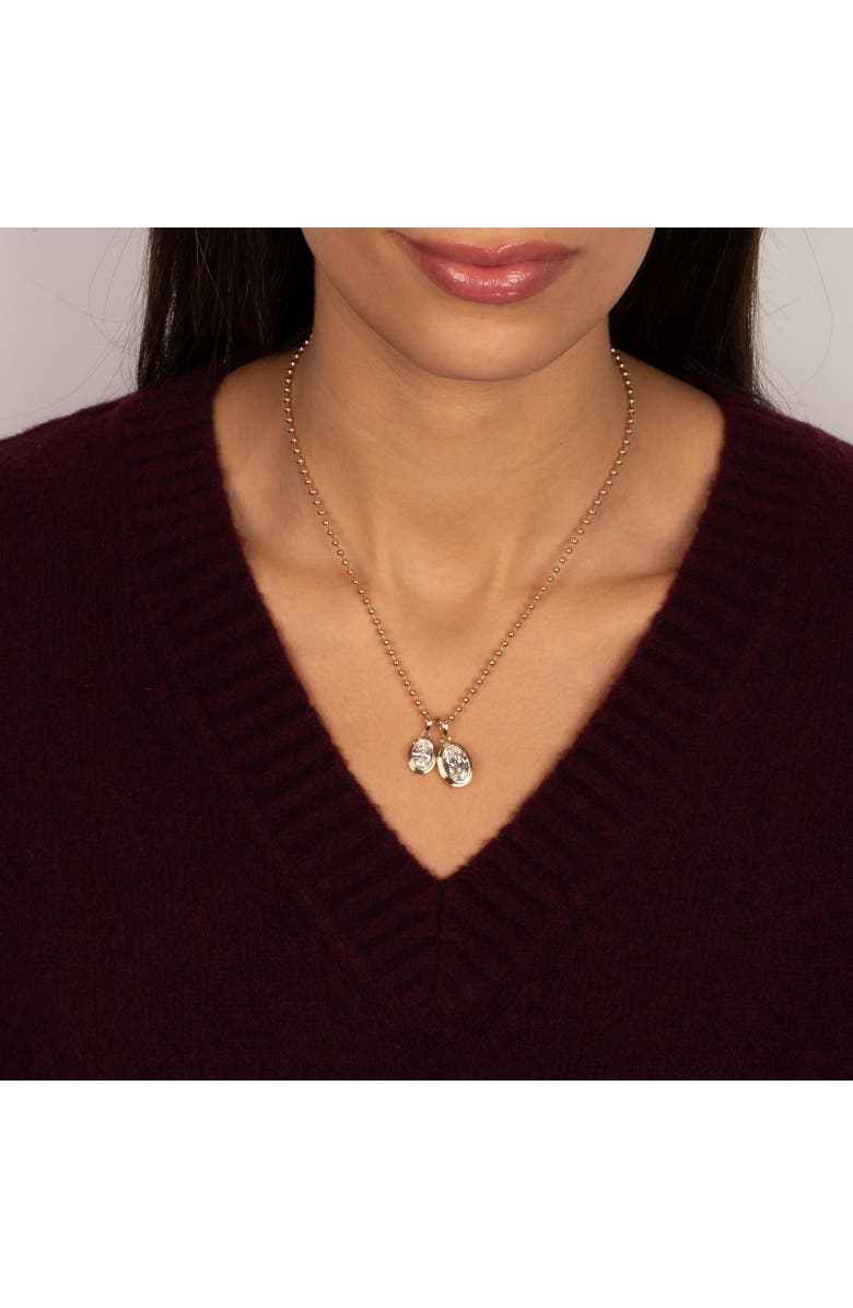 BY ADINA EDEN Lab Grown Diamond Oval Bezel Ball Link Necklace 14K, Alternate, color, 14K Gold - 2 Carat