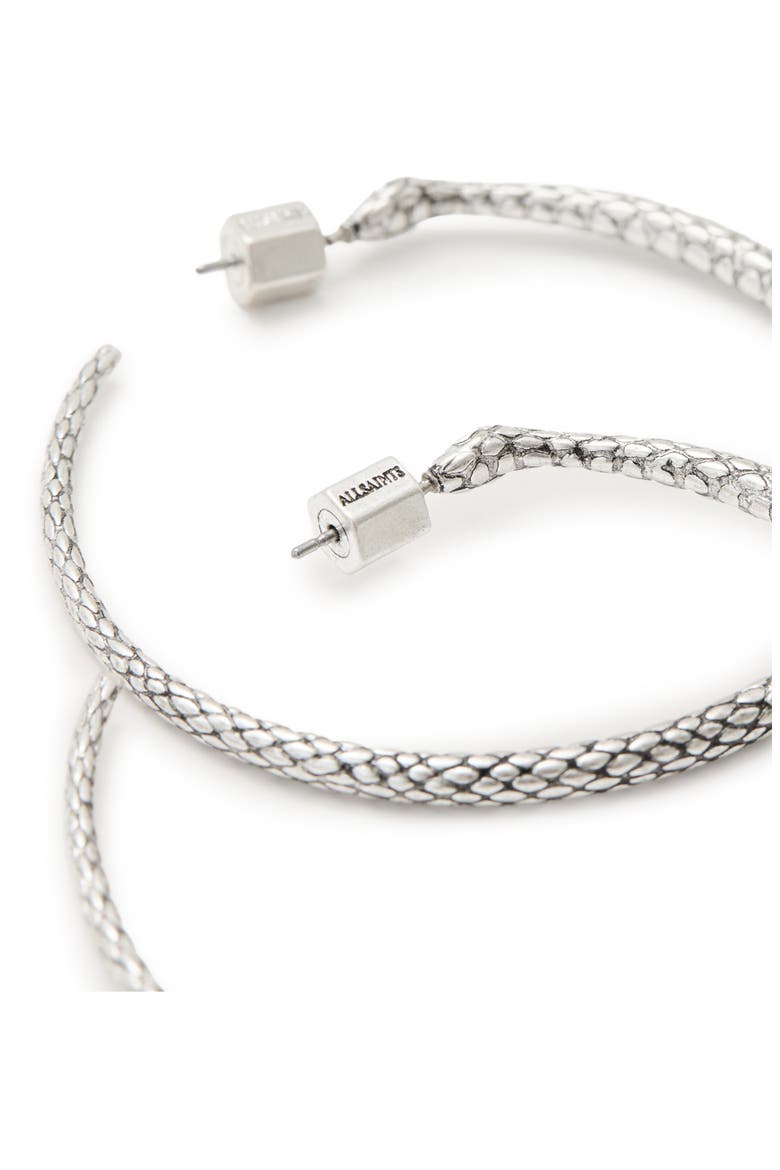 Serpent Hoop Earrings, Alternate, color, WARM SILVER