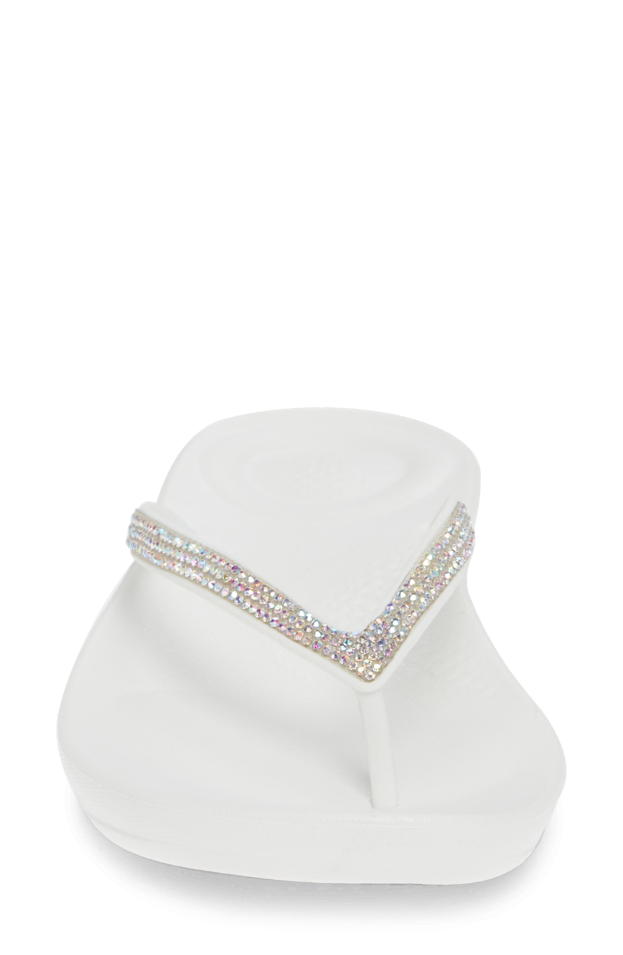 FitFlop iQushion<sup
™</sup
 Splash Crystal Flip Flop, Alternate, color, Urban White