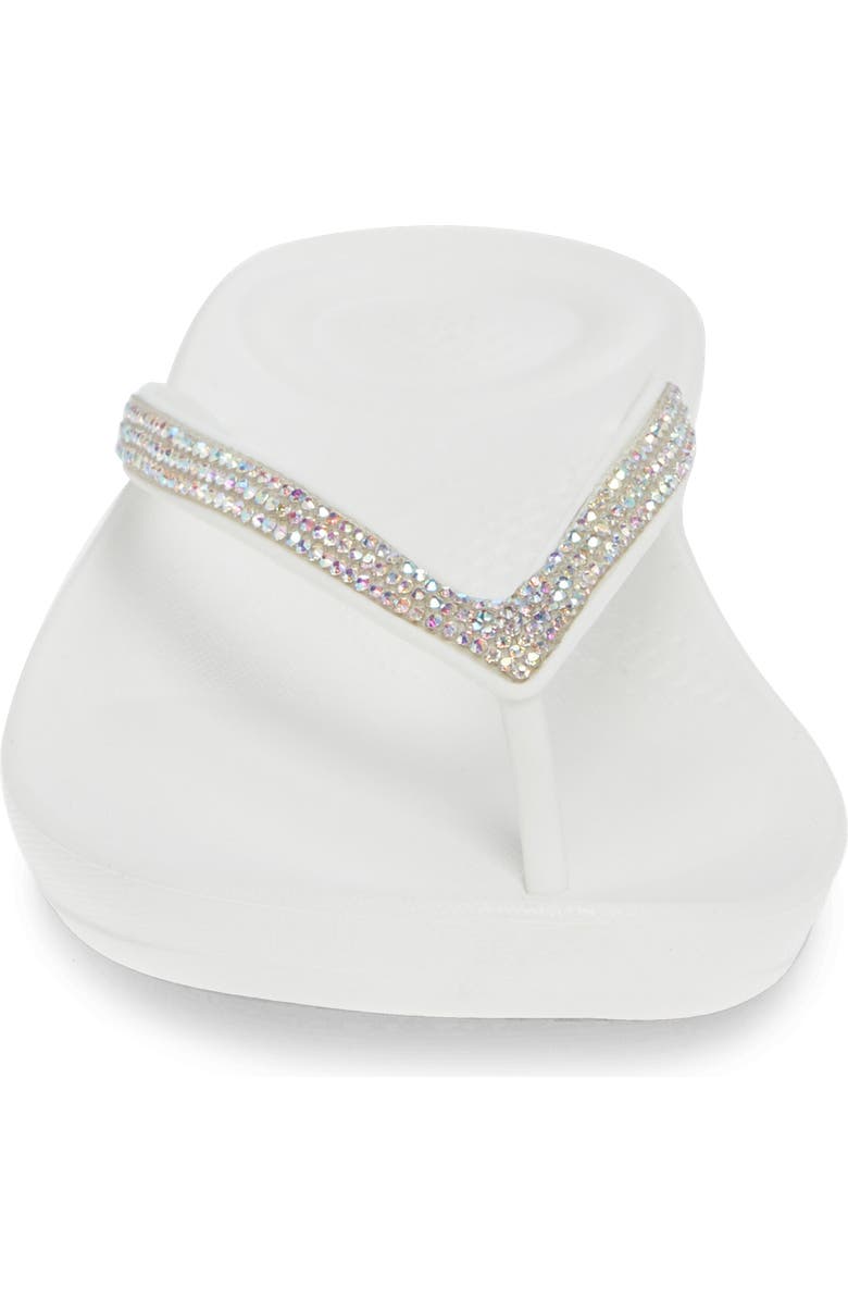 FitFlop iQushion<sup>™</sup> Splash Crystal Flip Flop, Alternate, color, Urban White