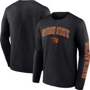 FANATICS Men's Fanatics Branded Black Oregon State Beavers Distressed Arch Over Logo Long Sleeve T-Shirt