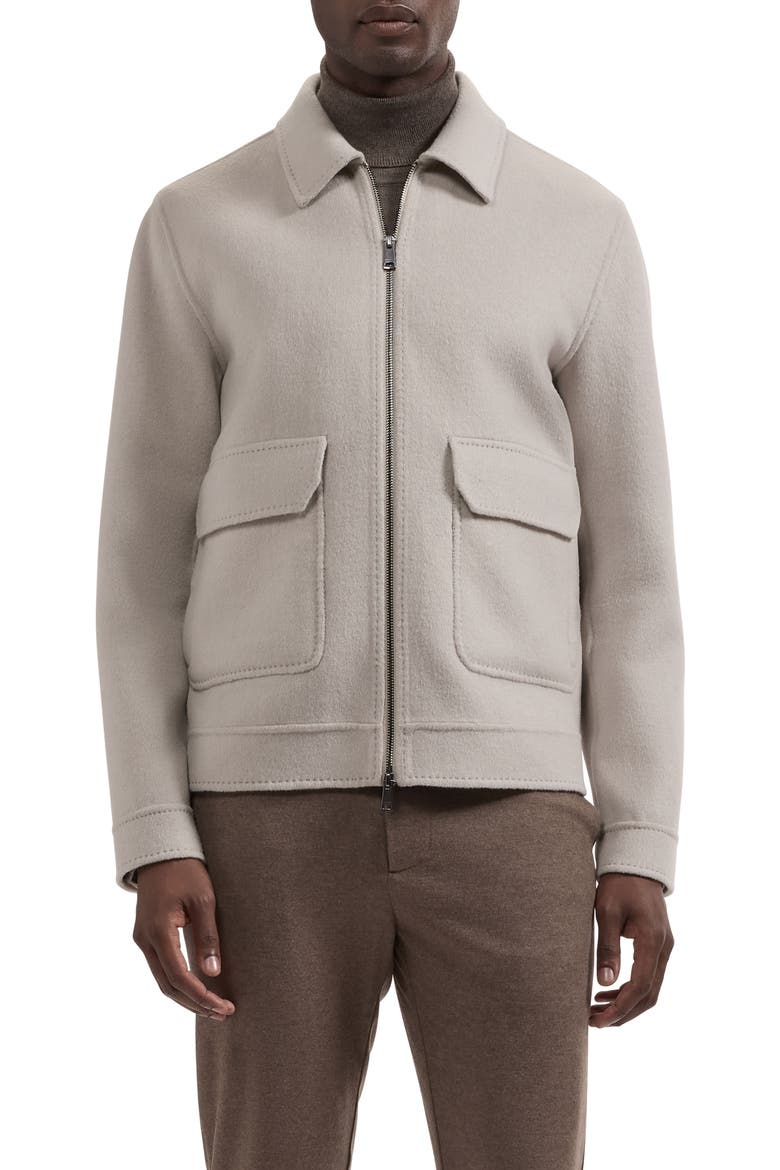 Wool Blend Blouson Jacket, Main, color, LIMESTONE