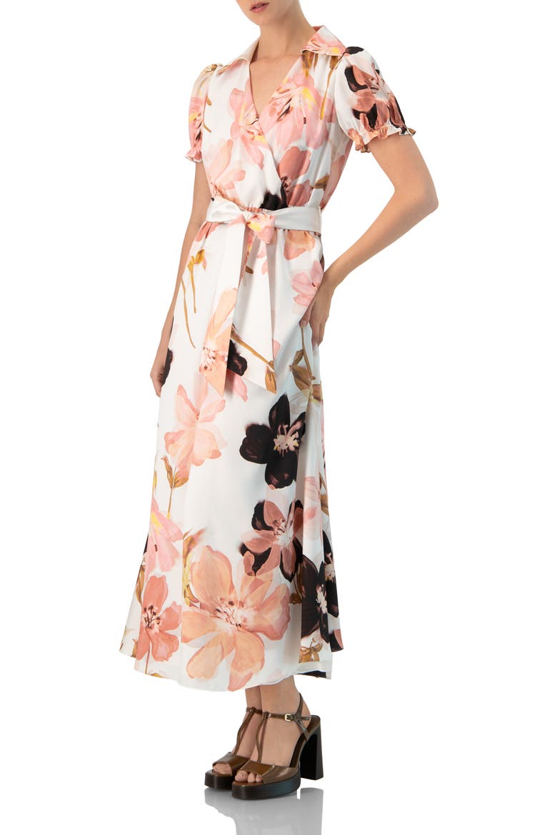 Short Sleeve V-Neck Collared Maxi Dress, Alternate, color, Multicolor