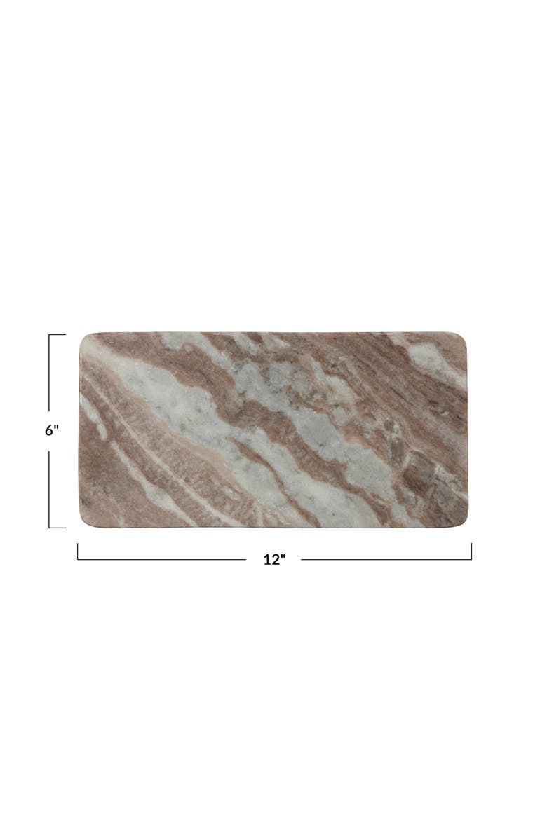 Storied Home Marble Food Serving Tray, Beige and White, Alternate, color, Natural