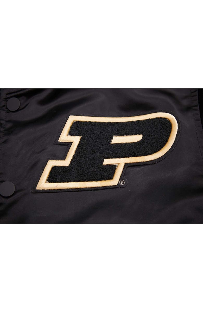 PRO STANDARD Men's Pro Standard Black Purdue Boilermakers Classic Satin Full-Snap Jacket, Alternate, color, 