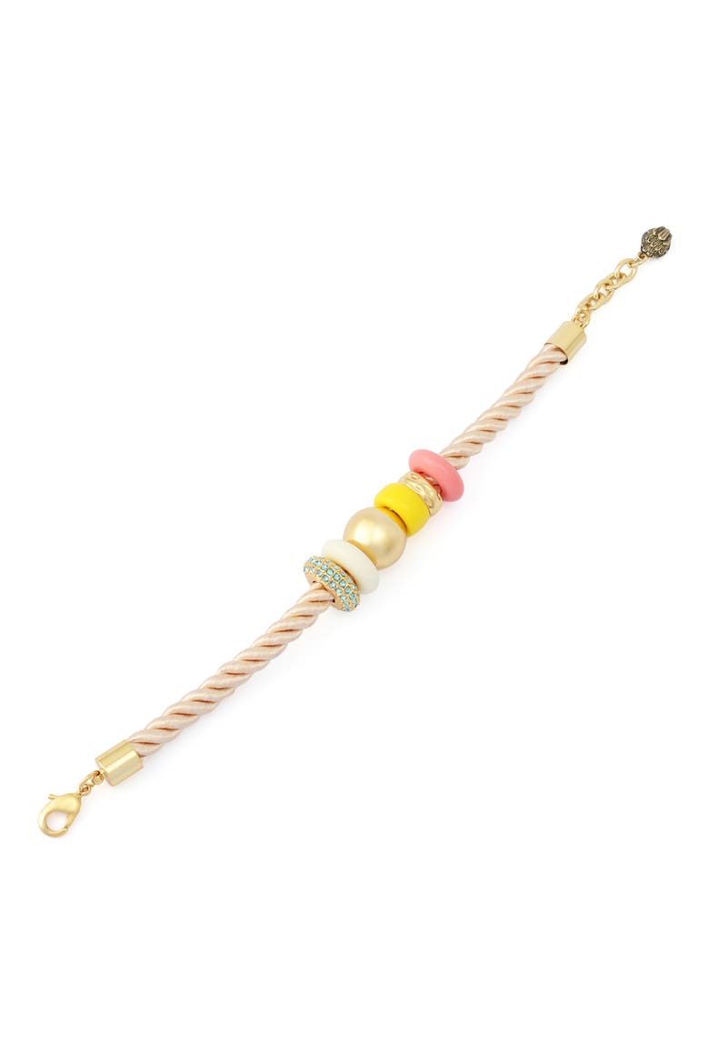 Mixed Media Beaded Cord Bracelet, Alternate, color, GOLD/ MULTI