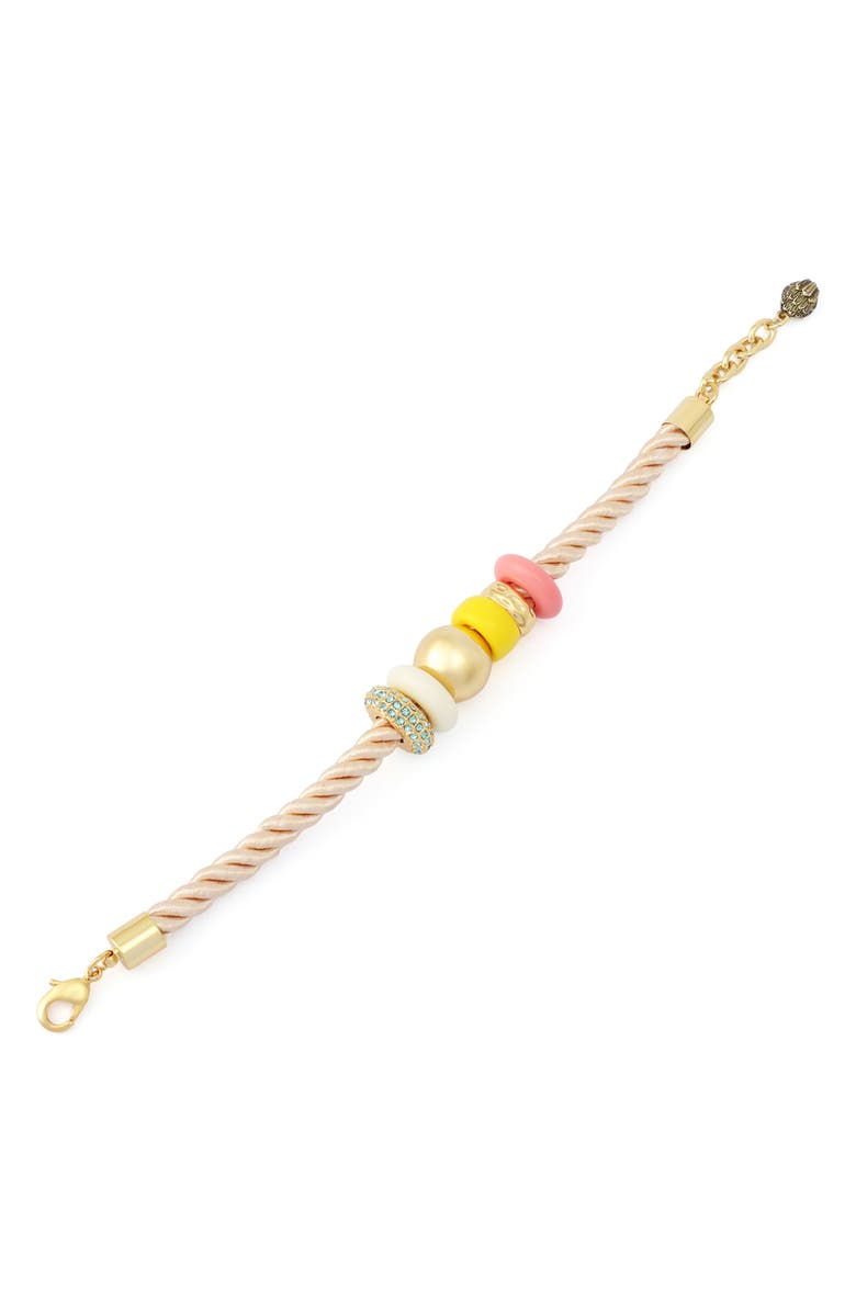 Kurt Geiger London Mixed Media Beaded Cord Bracelet, Alternate, color, Gold/ Multi