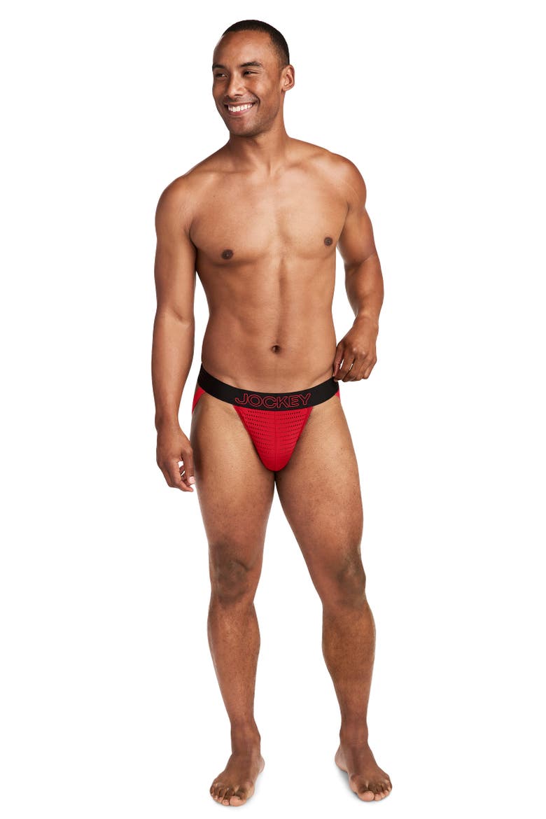 Mens EverActive VentraCool Air Jock Strap, Alternate, color, Red Reality