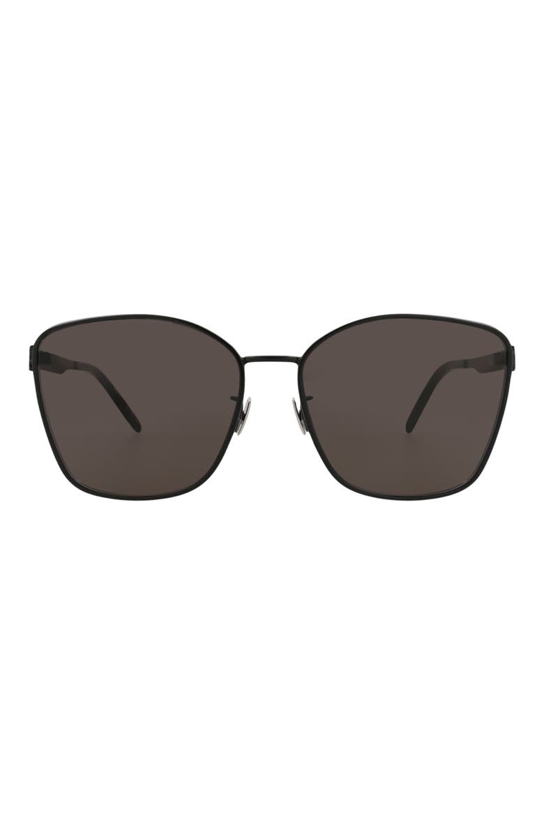 62mm Cat Eye Sunglasses, Main, color, BLACK BLACK BLACK