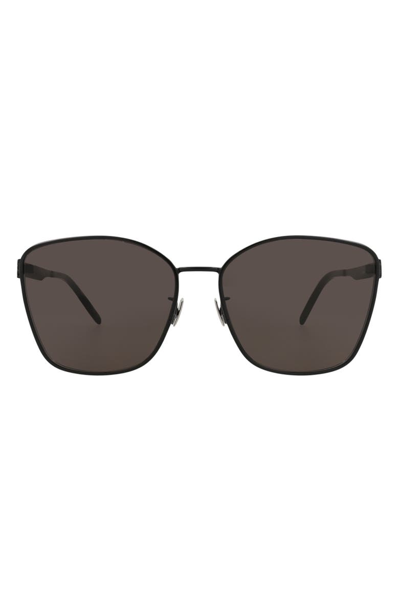 Saint Laurent 62mm Cat Eye Sunglasses, Main, color, Black Black Black