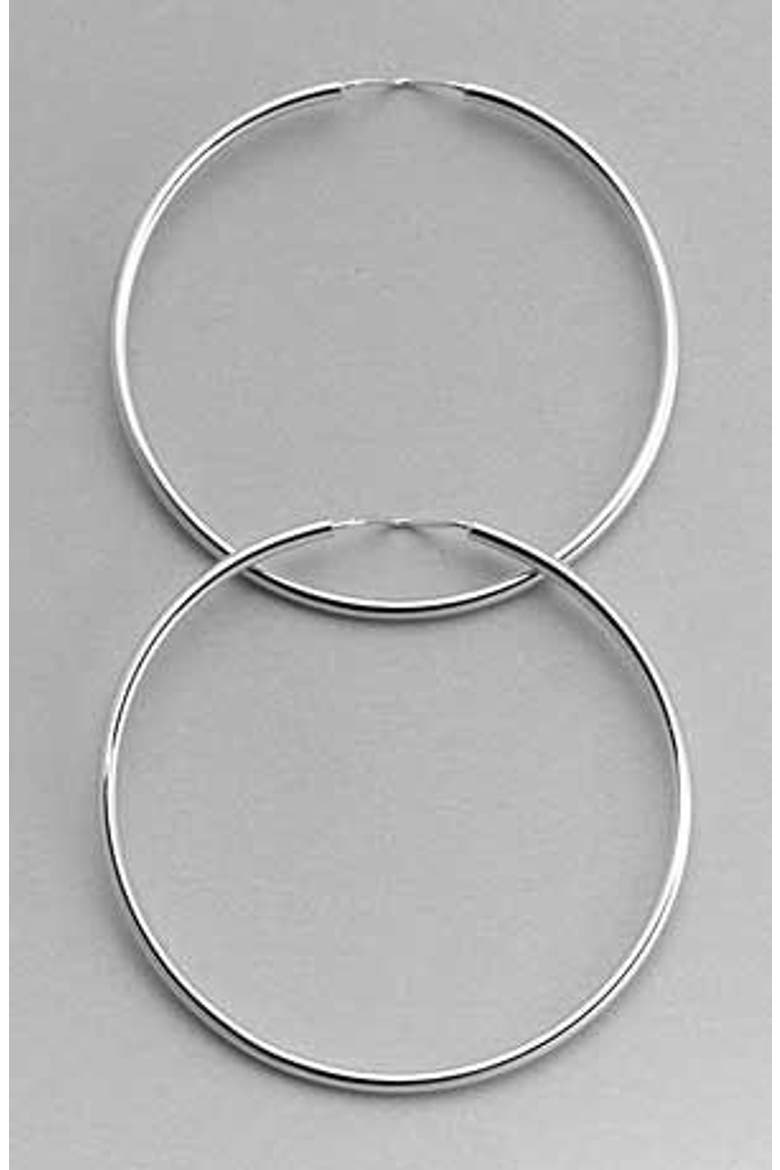 Perfect Hoop Earrings, Main, color, WHITE GOLD