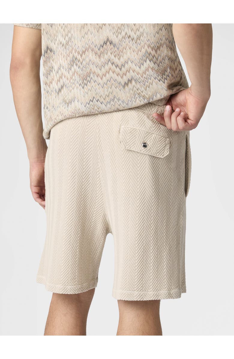 Missoni Bermuda Shorts In Cotton And Viscose With Tone-on-tone Zigzag Pattern, Alternate, color, Beige& White