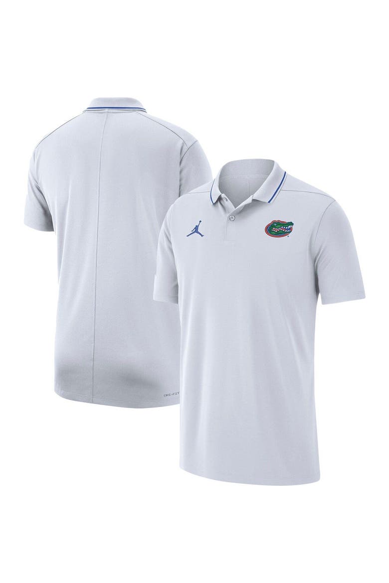 Men's Jordan Brand White Florida Gators 2023 Coaches Performance Polo, Alternate, color, White